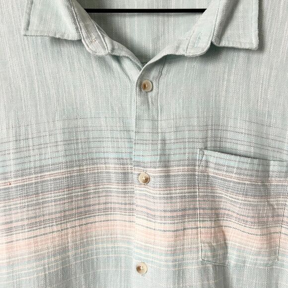Marine Layer Stretch Selvage Long Sleeve Shirt in Light Blue Size Large - Picture 2 of 5